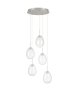 Lampa wisząca wielopunktowa LED srebrna owalna szklana minimalistyczna uniwersalna Luces Exclusivas